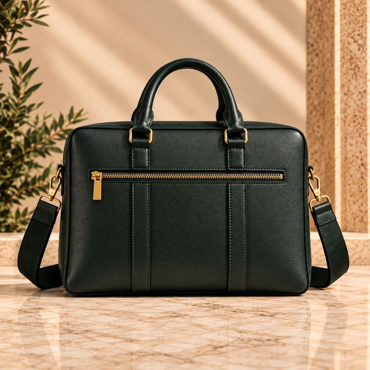 AMLAL Men’s Leather Briefcase – Handmade Moroccan Business Bag