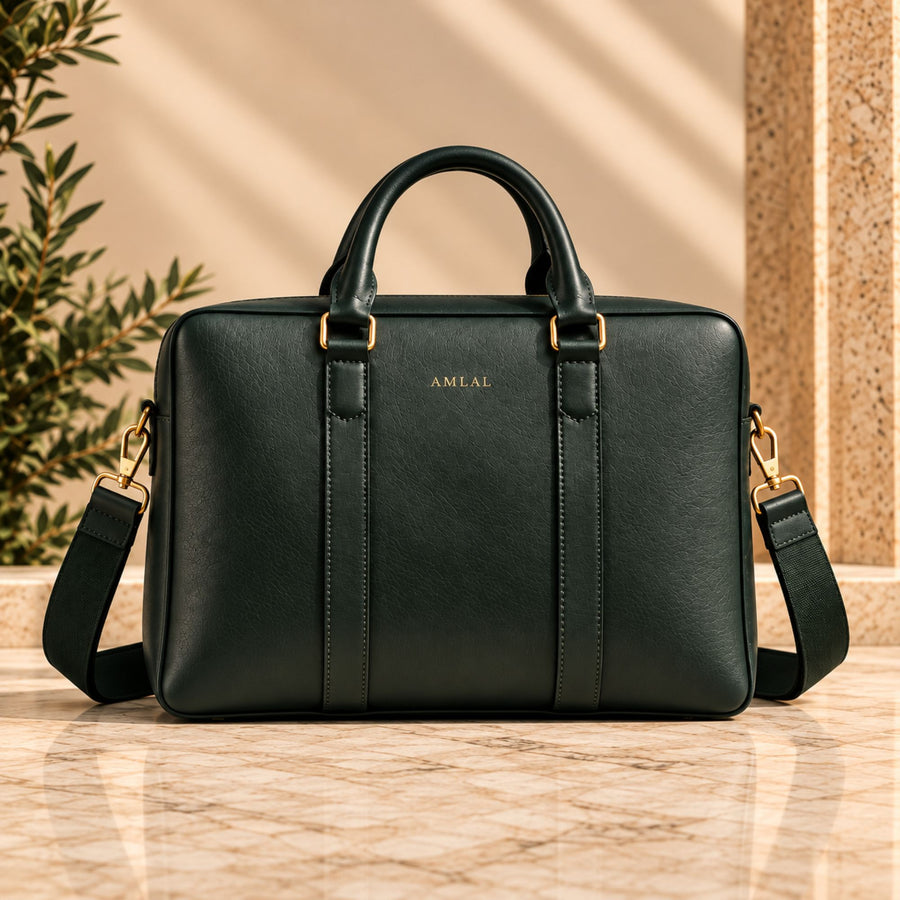 AMLAL Men’s Leather Briefcase – Handmade Moroccan Business Bag
