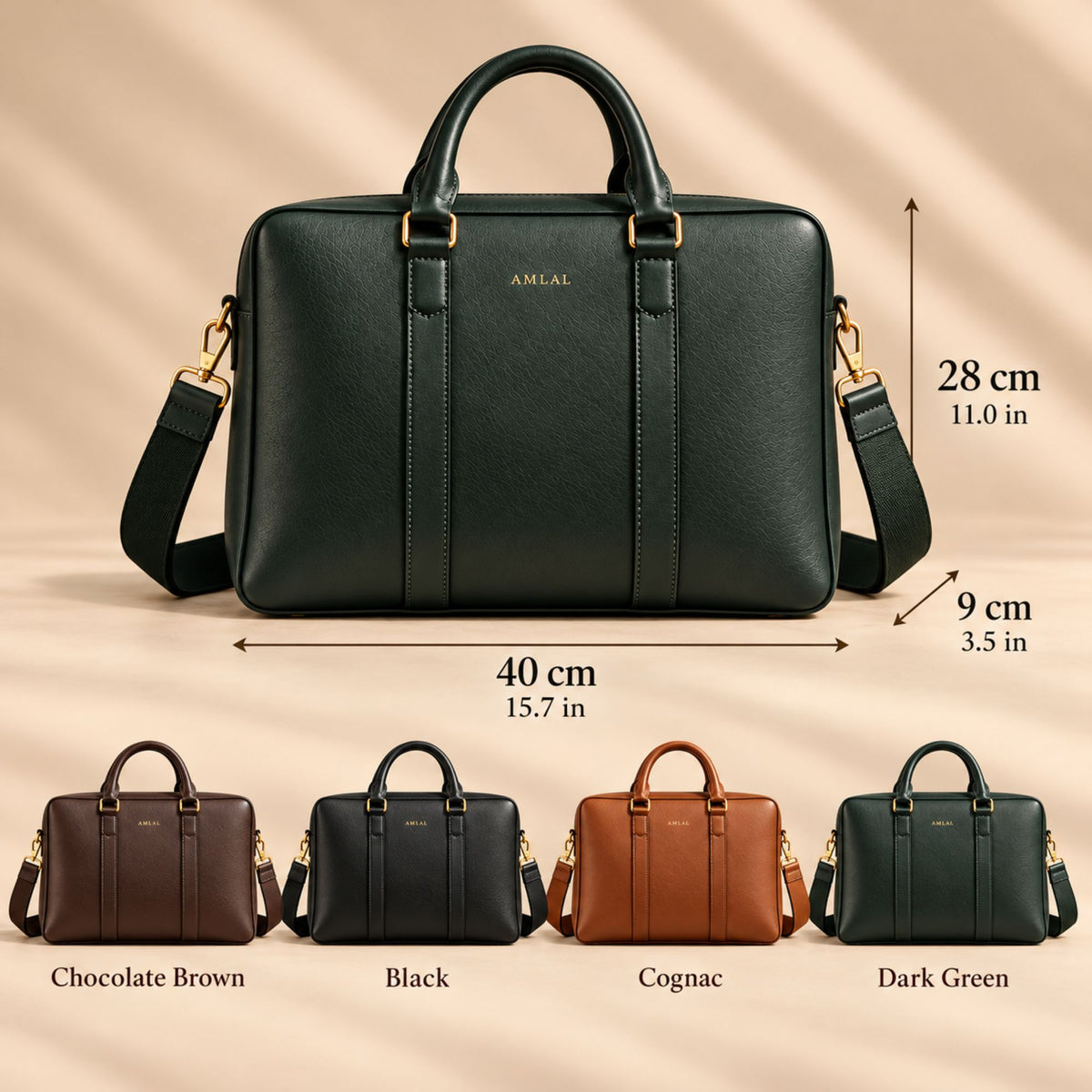 AMLAL Men’s Leather Briefcase – Handmade Moroccan Business Bag
