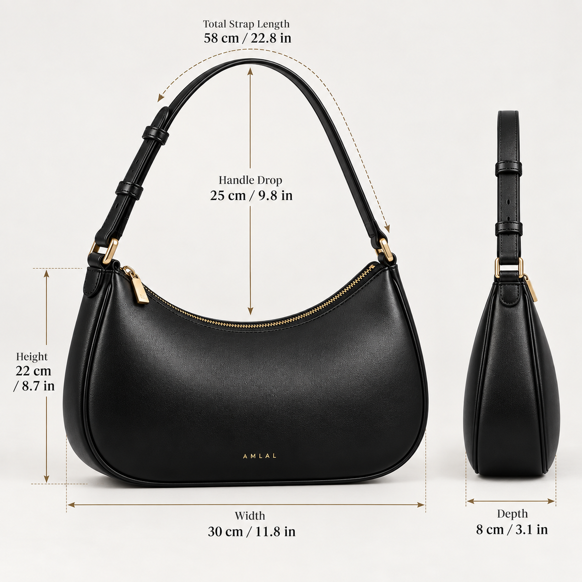 Women’s Leather Crescent Shoulder Bag